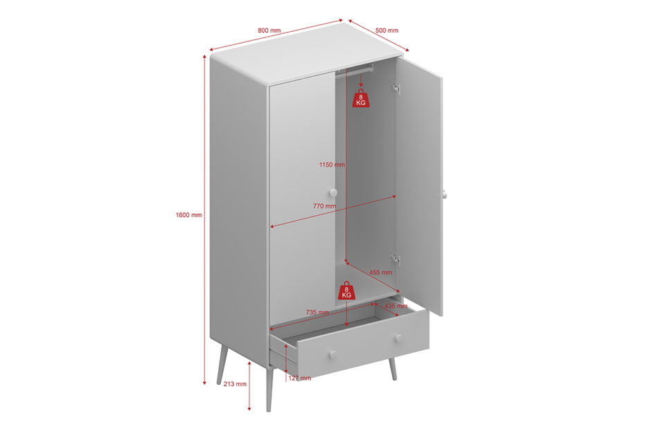 GAIA Szafa miętowy/dąb - zdjęcie 3
