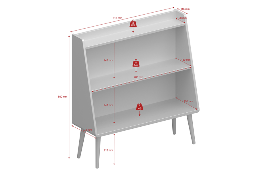 GAIA Regał miętowy/dąb - zdjęcie 3