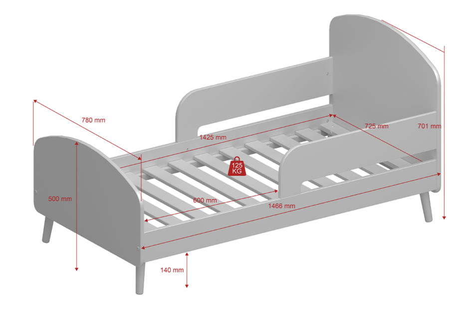 GAIA Łóżko dziecięce miętowy/dąb - zdjęcie 8