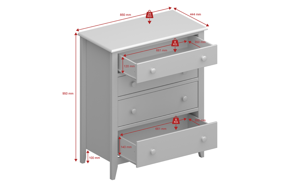 HESTON Komoda dąb naturalny - zdjęcie 3