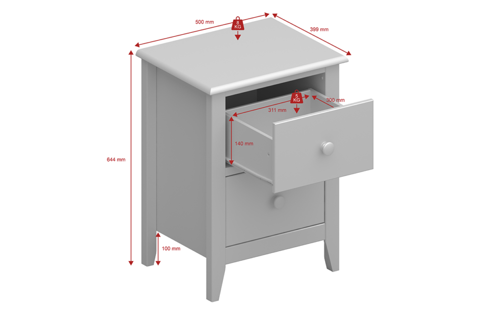 HESTON Stolik nocny dąb naturalny - zdjęcie 3