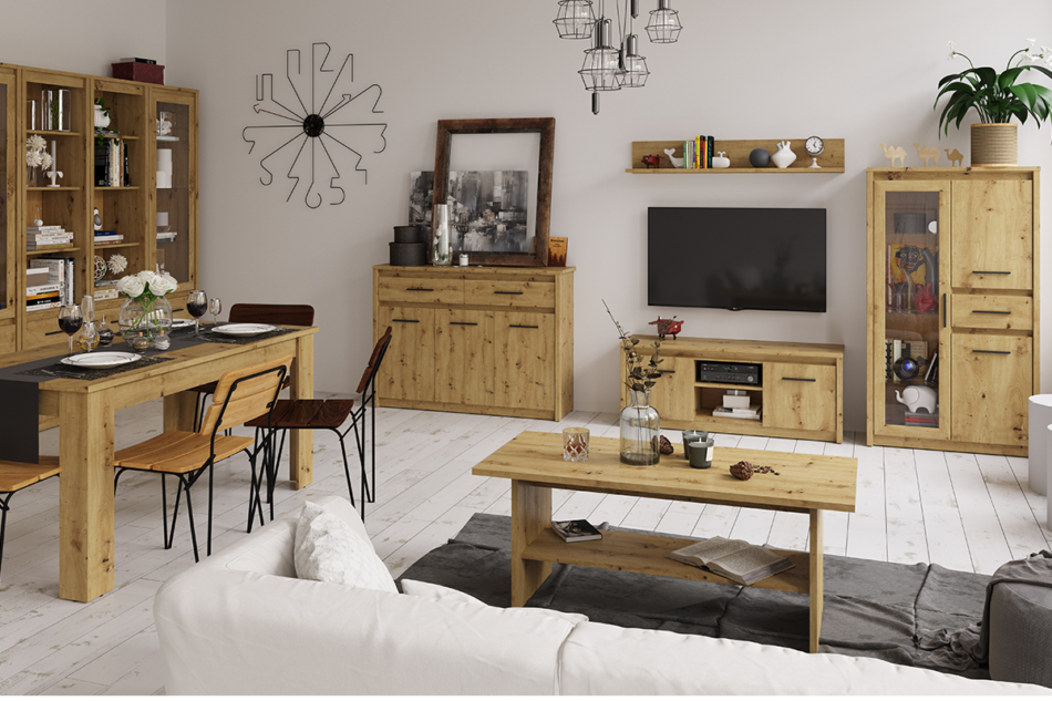 LEORI Regał dąb artisan - zdjęcie 2