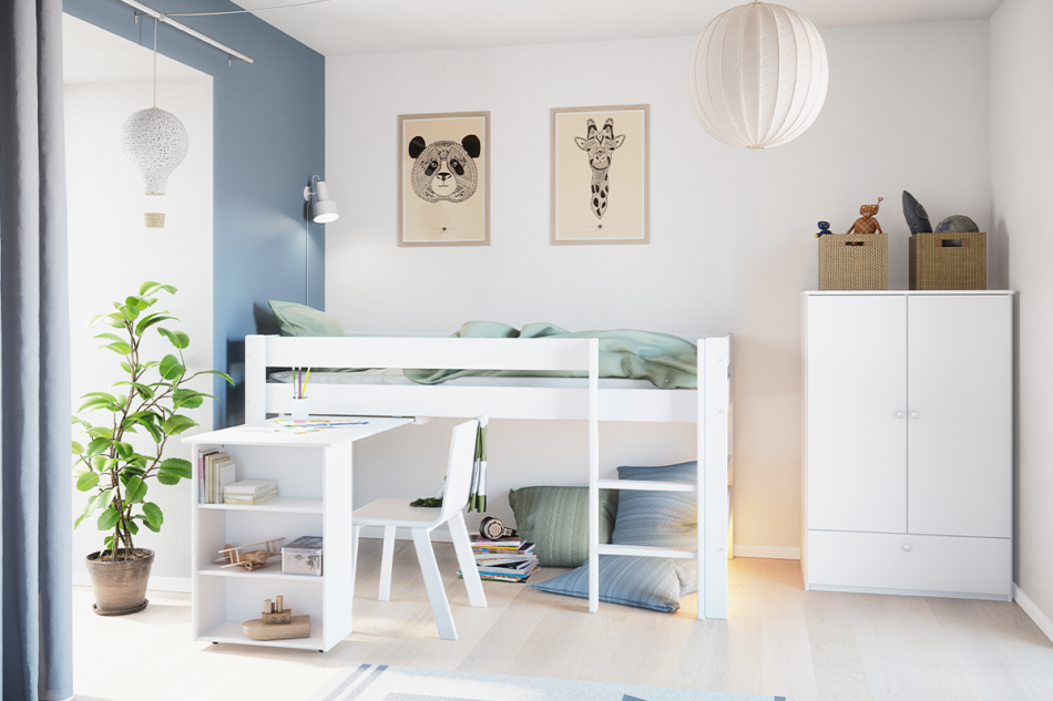 NICE Łóżko piętrowe ze stelażem biały - zdjęcie 6