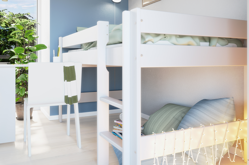 NICE Łóżko piętrowe ze stelażem biały - zdjęcie 5