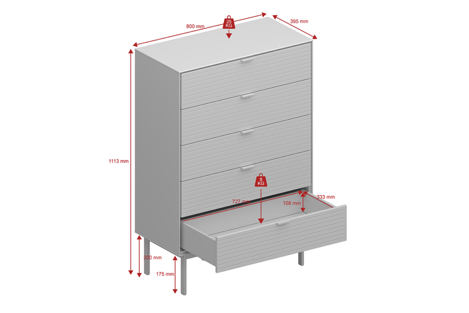 SOMA Komoda czarny/jesion ciemny - zdjęcie 6