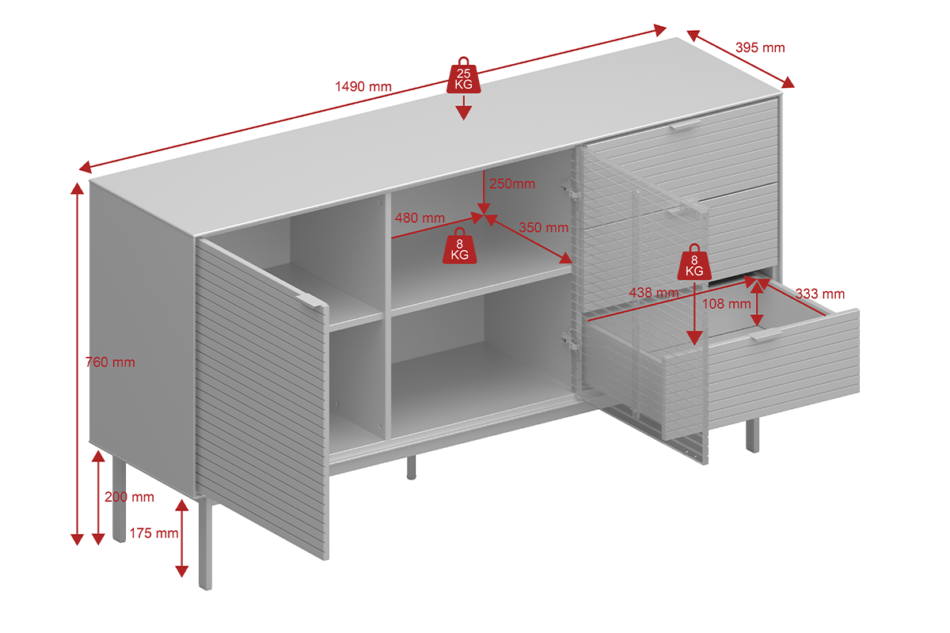 SOMA Komoda czarny/jesion ciemny - zdjęcie 2