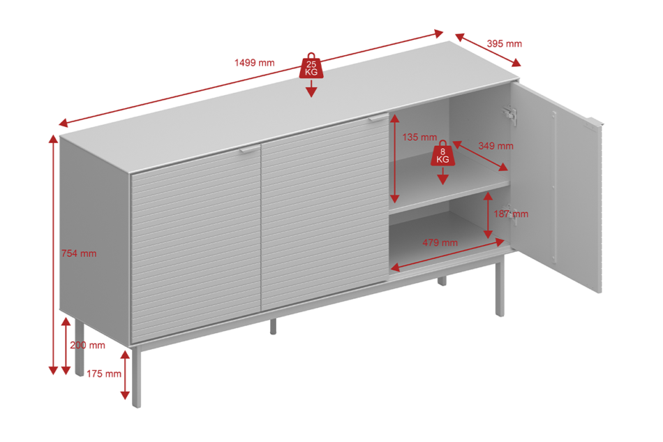 SOMA Komoda czarny/jesion ciemny - zdjęcie 2