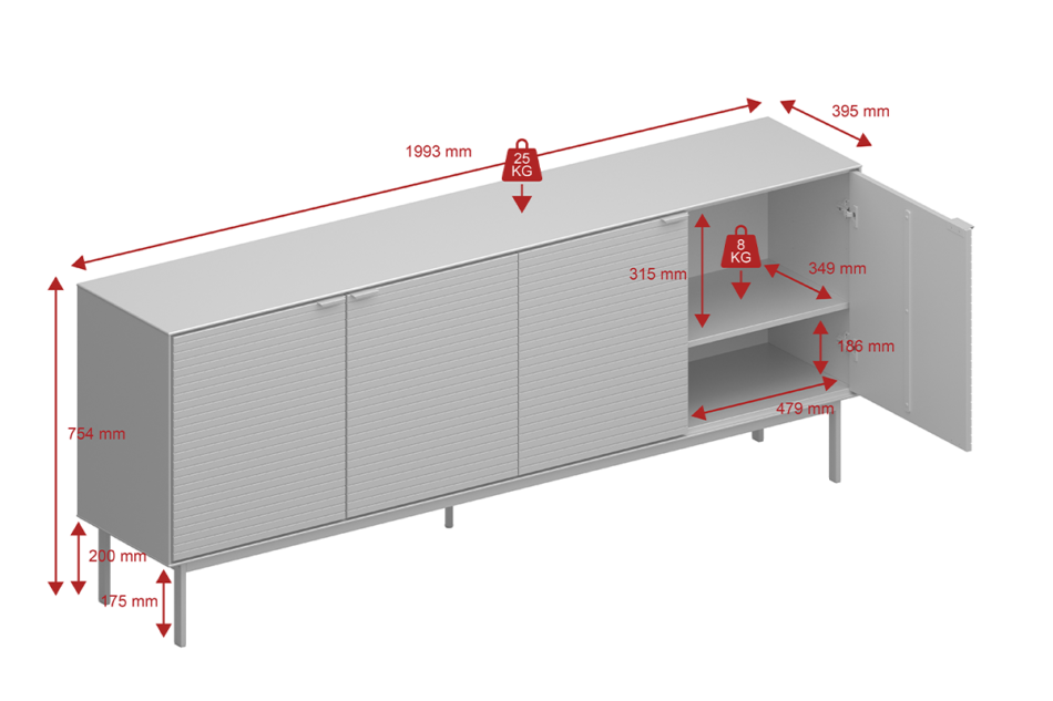 SOMA Komoda czarny/jesion ciemny - zdjęcie 2