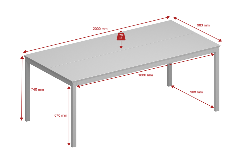 SOMA Stół czarny/jesion ciemny - zdjęcie 2