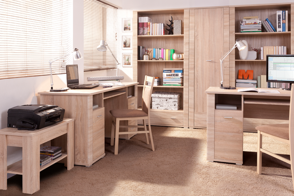 THEMO Duże biurko dąb sonoma dąb sonoma - zdjęcie 5