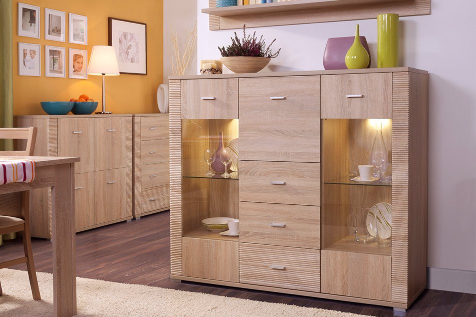 THEMO Duże biurko dąb sonoma dąb sonoma - zdjęcie 7